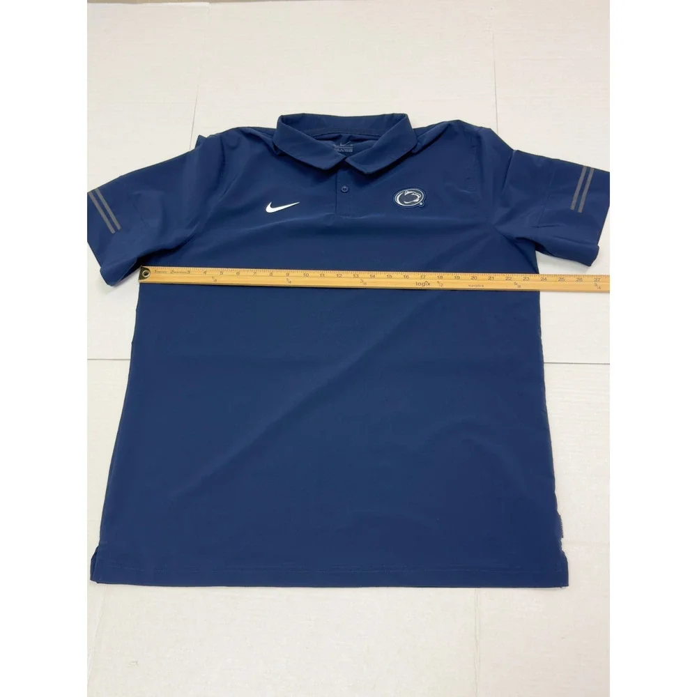 Nike Penn State Nittany Lions Polo Mens XL Navy Blue Dri-FIT Logo Collegiate